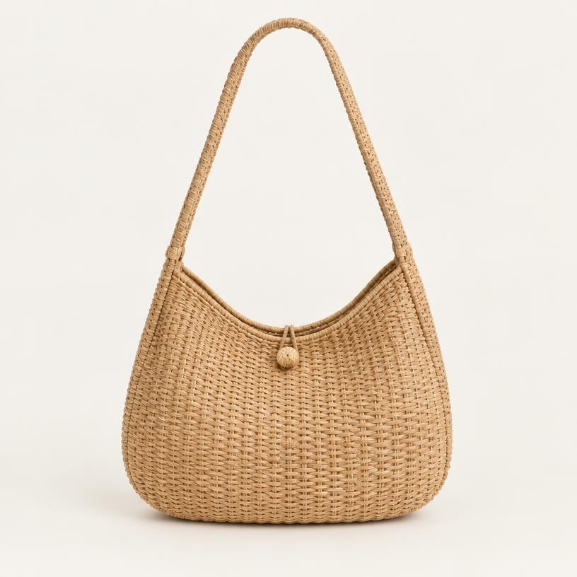 Rattan Woven Shoulder Bag